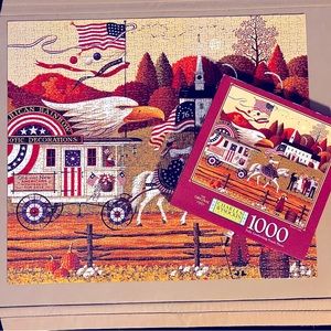 LAST CALL! 🧩 Charles Wysocki Americana “So Proudly We Hail” MB 1000 piece puzzle
